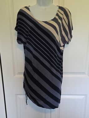 Jessica Simpson Navy and Cream Striped Maternity Tee